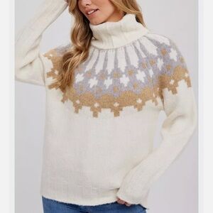 Banana Republic Oversized Fair Isle Sweater Bosque Alpaca Blend Women’s Small
